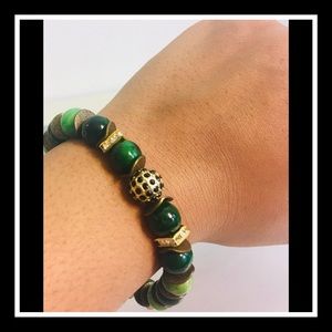 Green Fusion Empire Handmade Beaded Bracelet